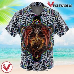 Trippy Dungeons & Dragons Hawaiian Button Up Shirt, Perfect Gifts For Anime Lovers - Vesles2014S