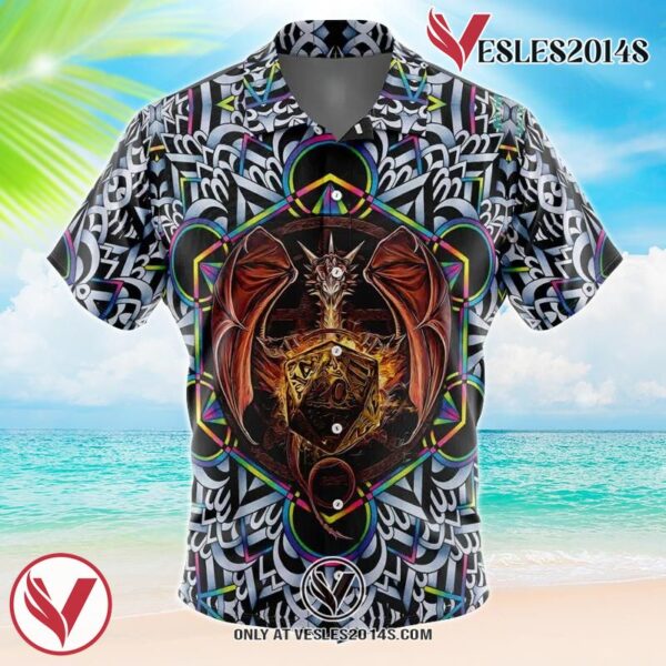 Trippy Dungeons & Dragons Hawaiian Button Up Shirt, Perfect Gifts For Anime Lovers - Vesles2014S