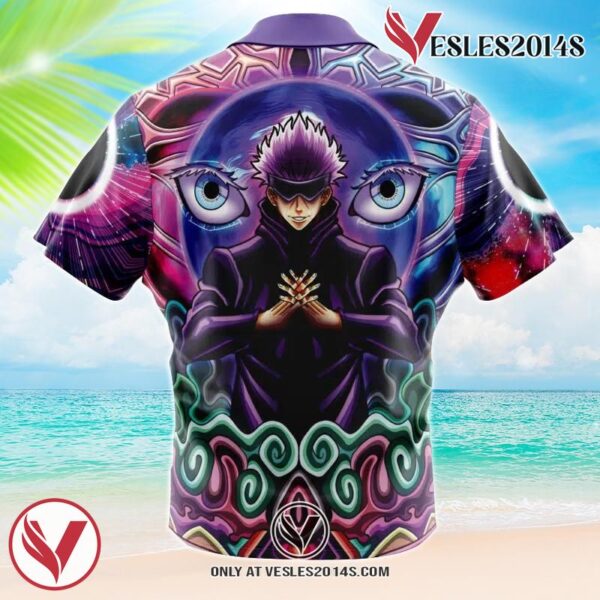 Trippy Gojo Satoru Jujutsu Kaisen Hawaiian Button Up Shirt, Perfect Gifts For Anime Lovers - Vesles2014S 1