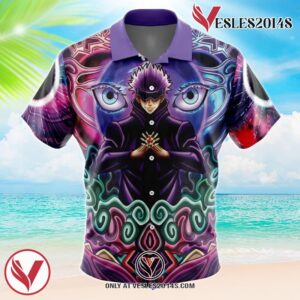 Trippy Gojo Satoru Jujutsu Kaisen Hawaiian Button Up Shirt, Perfect Gifts For Anime Lovers - Vesles2014S
