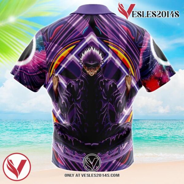 Trippy Gojo Satoru V2 Jujutsu Kaisen Hawaiian Button Up Shirt, Perfect Gifts For Anime Lovers - Vesles2014S 1