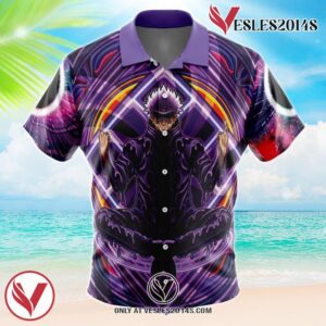 Trippy Gojo Satoru V2 Jujutsu Kaisen Hawaiian Button Up Shirt, Perfect Gifts For Anime Lovers - Vesles2014S