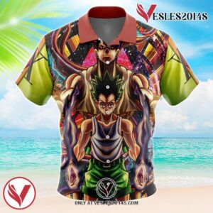 Trippy Gon Freecss Hunter X Hunter Hawaiian Button Up Shirt, Perfect Gifts For Anime Lovers - Vesles2014S