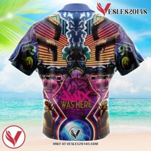 Trippy Jinx Arcane Hawaiian Button Up Shirt, Perfect Gifts For Anime Lovers - Vesles2014S 1
