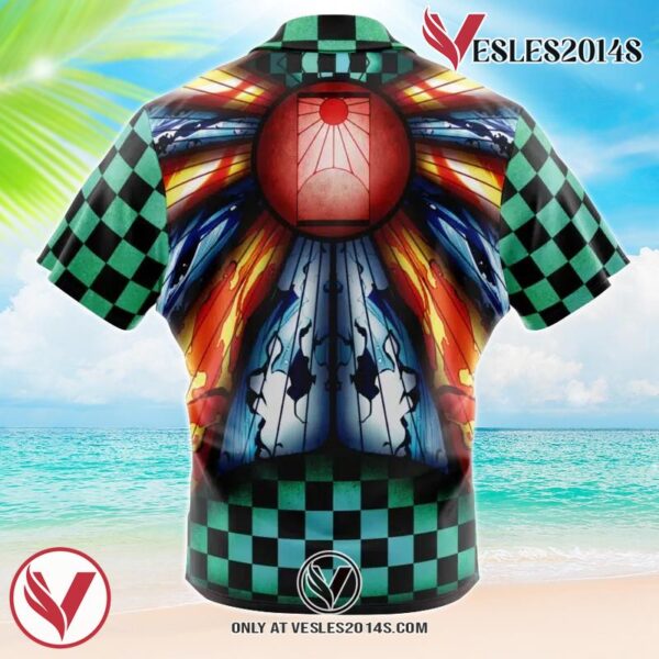 Trippy Kamado Tanjiro Demon Slayer Hawaiian Button Up Shirt, Perfect Gifts For Anime Lovers - Vesles2014S 1