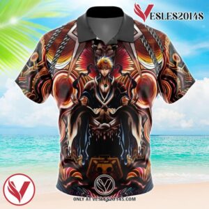 Trippy Kurosaki Ichigo TYBWA Bleach Hawaiian Button Up Shirt, Perfect Gifts For Anime Lovers - Vesles2014S