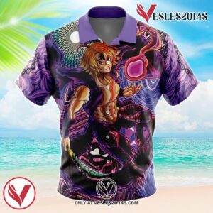 Trippy Meliodas Assault Mode Seven Deadly Sins Hawaiian Button Up Shirt, Perfect Gifts For Anime Lovers - Vesles2014S