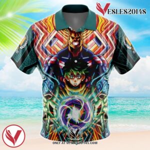 Trippy Midoriya Izuku My Hero Academia Hawaiian Button Up Shirt, Perfect Gifts For Anime Lovers - Vesles2014S