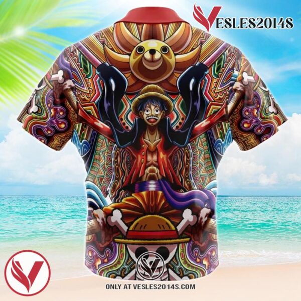 Trippy Monkey D. Luffy One Piece Hawaiian Button Up Shirt, Perfect Gifts For Anime Lovers - Vesles2014S 1