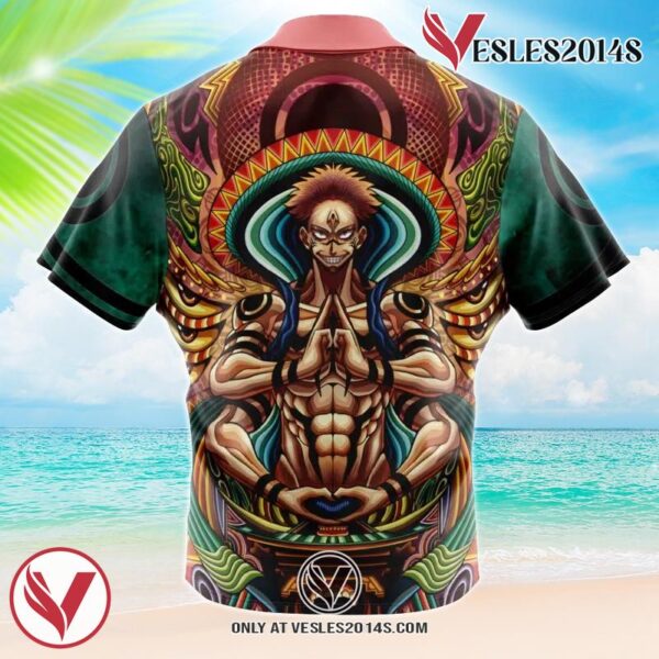 Trippy Ryomen Sukuna Jujutsu Kaisen Hawaiian Button Up Shirt, Perfect Gifts For Anime Lovers - Vesles2014S 1