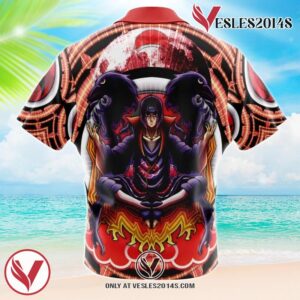 Trippy Uchiha Itachi Naruto Hawaiian Button Up Shirt, Perfect Gifts For Anime Lovers - Vesles2014S 1