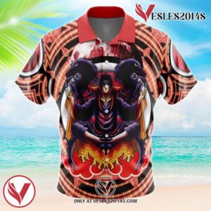 Trippy Uchiha Itachi Naruto Hawaiian Button Up Shirt, Perfect Gifts For Anime Lovers - Vesles2014S