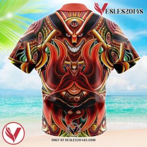 Trippy Uzumaki Naruto Baryon Mode Boruto Hawaiian Button Up Shirt, Perfect Gifts For Anime Lovers - Vesles2014S 1