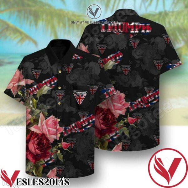 Triumph Rose Garden Black Hawaiian Shirt, Unique Gifts For Friends - Vesles2014S 1