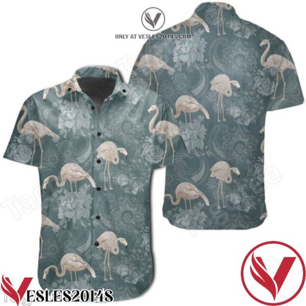 Tropical Flamingos And Flower Pattern Hawaiian Shirt, Unique Gifts For Friends - Vesles2014S 1