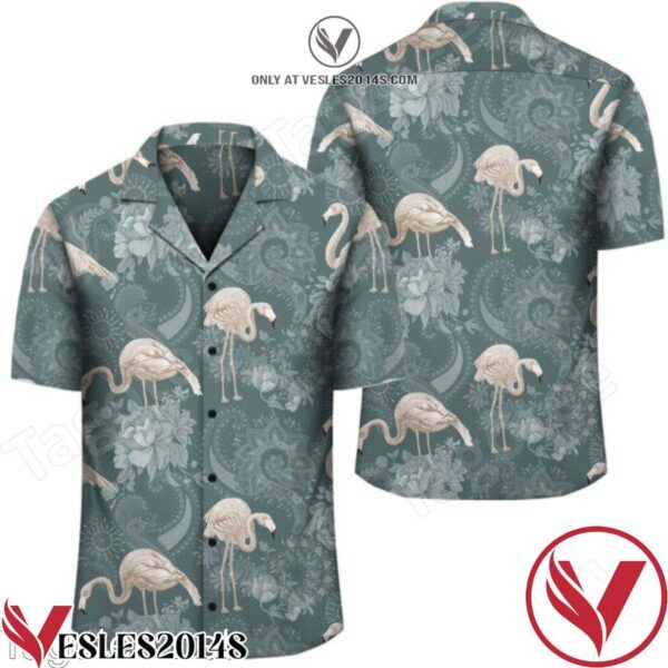 Tropical Flamingos And Tropical Plants Hawaiian Shirt, Unique Gifts For Friends - Vesles2014S 1