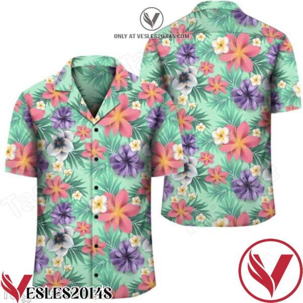Tropical Flower Blossom Cluster Seamless Pattern Hawaiian Shirt, Unique Gifts For Friends - Vesles2014S 1