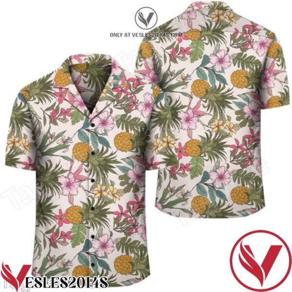Tropical Flower Pineapple Hawaiian Shirt, Unique Gifts For Friends - Vesles2014S 1