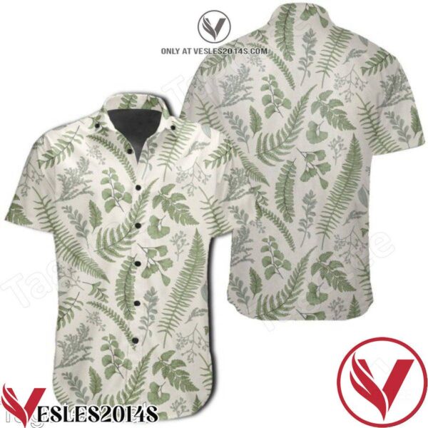 Tropical Green Leaf Pattern Hawaiian Shirt, Unique Gifts For Friends - Vesles2014S 1