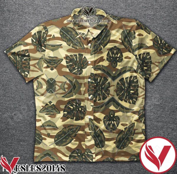 Tropical Leaves Brown Camo Hawaiian Shirt, Unique Gifts For Friends - Vesles2014S 1