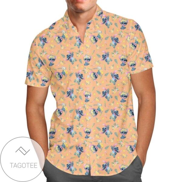 Tropical Stitch Cartoon Lilo And Stitch Disney For men And Women Graphic Print Short Sleeve Hawaiian Casual Shirt Vesles2014S 1