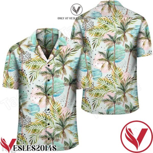 Tropical Watercolor Palm Tree Leaf Hawaiian Shirt, Unique Gifts For Friends - Vesles2014S 1