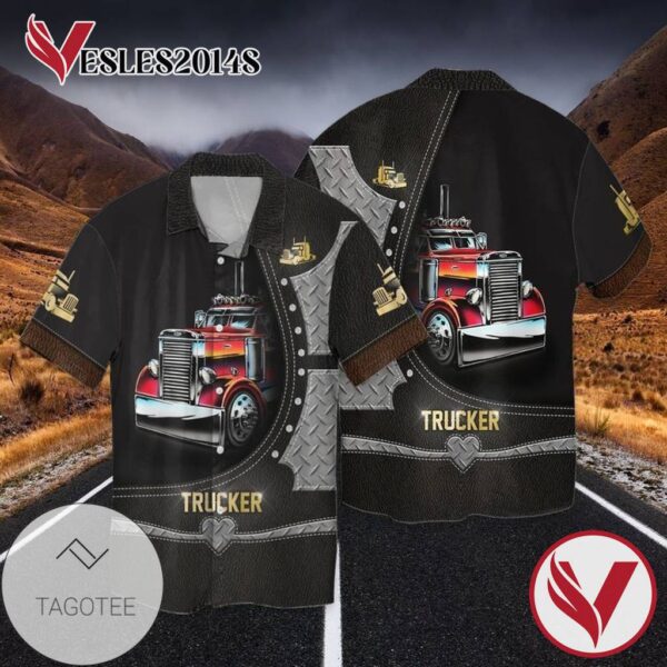 Trucker For Men And Women Graphic Print Short Sleeve Hawaiian Casual Shirt Vesles2014S