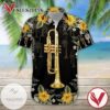 Trumpet Musical Instrument Hawaiian Graphic Print Short Sleeve Hawaiian Casual Shirt Vesles2014S