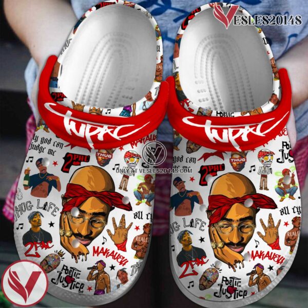Tupac Shakur Music Crocs Crocband Clogs Shoes, Unique Gifts For Fans - Vesles2014S