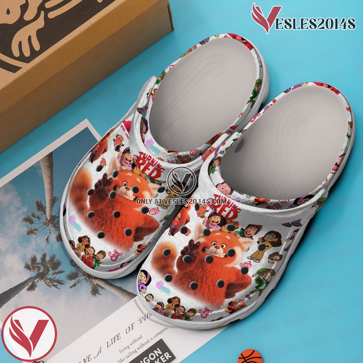 Turning Red Cartoon Crocs Crocband Clogs Shoes Comfortable For Men Women and Kids, Unique Gift From Vesles2014S 3