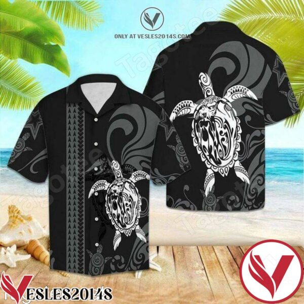 Turtle Black And White Hawaiian Shirt, Unique Gifts For Friends - Vesles2014S 1