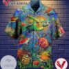 Turtle In The Ocean Print Short Sleeve Hawaiian Casual Shirt Vesles2014S