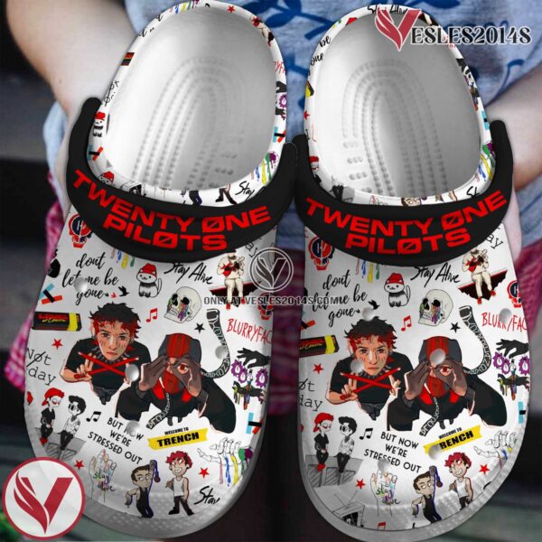 Twenty One Pilots Music Crocs Crocband Clogs Shoes, Unique Gifts For Fans Style 1 - Vesles2014S