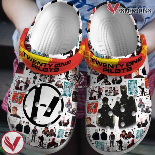 Twenty One Pilots Music Crocs Crocband Clogs Shoes, Unique Gifts For Fans Style 12 - Vesles2014S