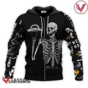 Twisted Tea Rock And Roll Skeleton Skull Hoodie & Zip Hoodie - Vesles2014S 2