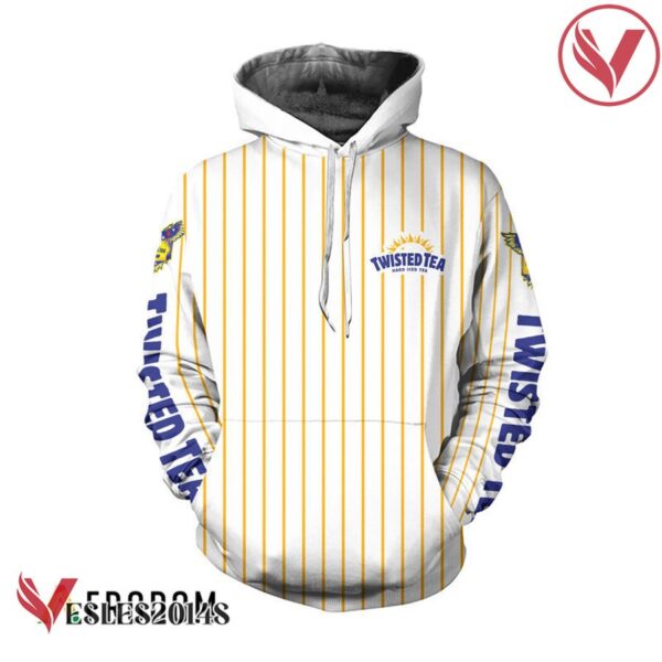 Twisted Tea White Vertical Striped Hoodie & Zip Hoodie - Vesles2014S 1