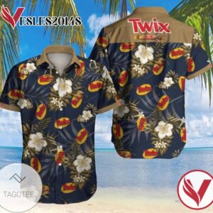 Twix Hawaii Graphic Print Short Sleeve Hawaiian Casual Shirt Vesles2014S