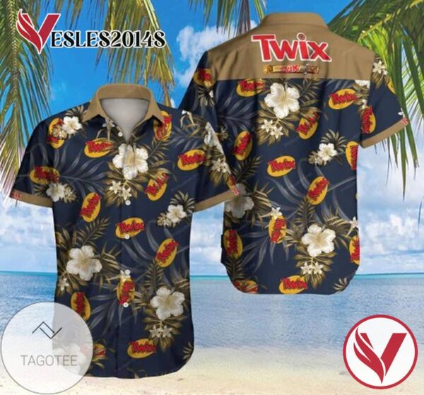 Twix Hawaii Graphic Print Short Sleeve Hawaiian Casual Shirt Vesles2014S