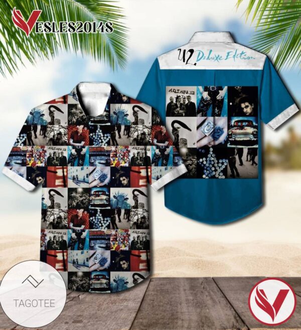 U2 Achtung Baby Album Cover Hawaiian Shirt, Best Gift For Music Lovers Vesles2014S