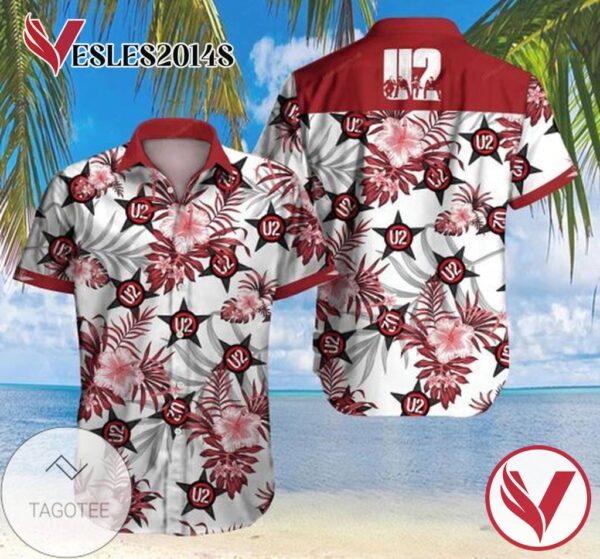 U2 Graphic Print Short Sleeve Hawaiian Casual Shirt Vesles2014S 1
