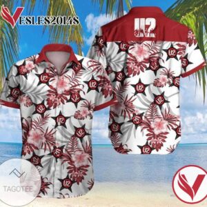 U2 Graphic Print Short Sleeve Hawaiian Casual Shirt Vesles2014S