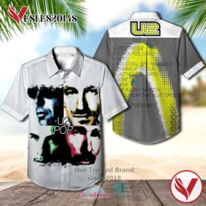 U2 Pop Album Hawaiian Casual Shirt, Best Gift For Music Lovers Vesles2014S