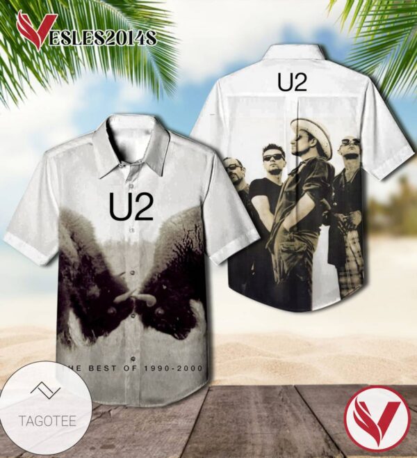 U2 The Best Of 1990 2000 Greatest Hits Album Cover Hawaiian Shirt, Best Gift For Music Lovers Vesles2014S