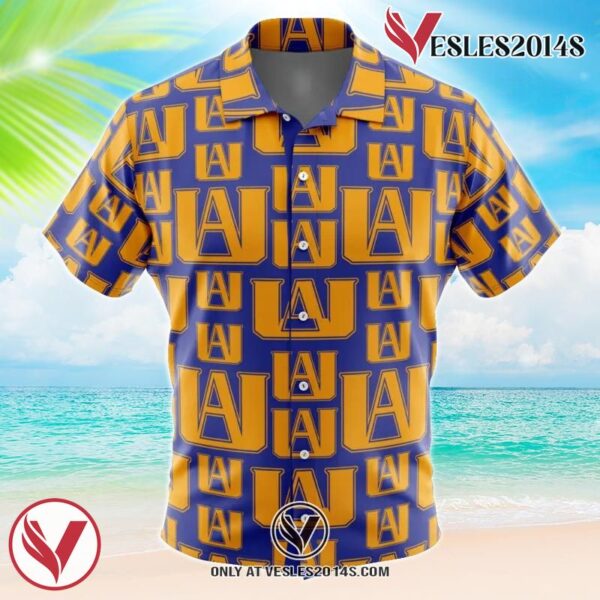 UA Plus Ultra My Hero Academia Hawaiian Button Up Shirt, Perfect Gifts For Anime Lovers - Vesles2014S