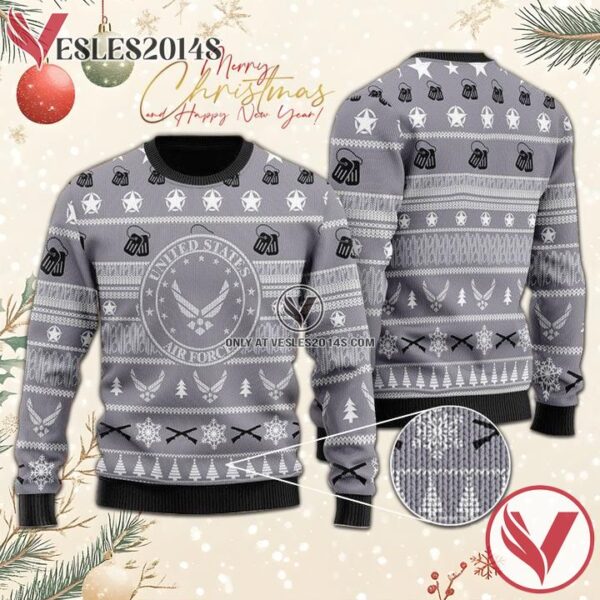 US Air Force Christmas Sweater, Unique Winter Outfits For Fans - Vesles2014S  1