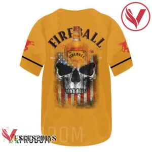US Flag Black Skull Fireball Cinnamon Whisky Baseball Jersey, Perfect Gifts For Fans - Vesles2014S 3
