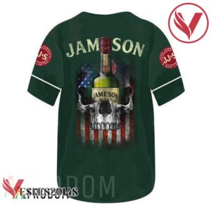 US Flag Black Skull Jameson Baseball Jersey, Perfect Gifts For Fans - Vesles2014S 3