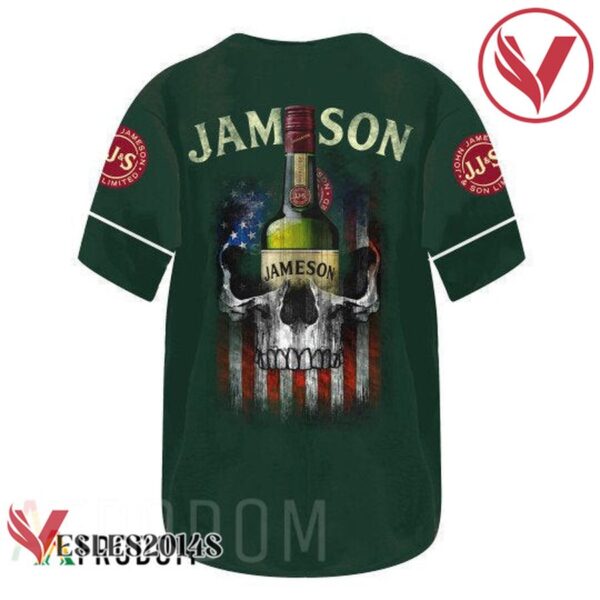 US Flag Black Skull Jameson Baseball Jersey, Perfect Gifts For Fans - Vesles2014S 3