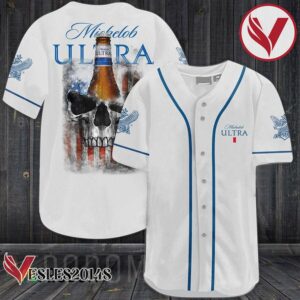 US Flag Black Skull Michelob ULTRA Baseball Jersey, Perfect Gifts For Fans - Vesles2014S