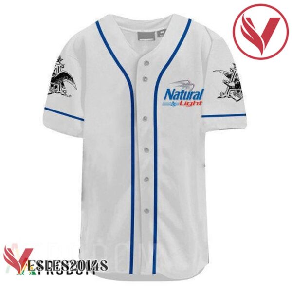 US Flag Black Skull Natural Light Baseball Jersey, Perfect Gifts For Fans - Vesles2014S 2